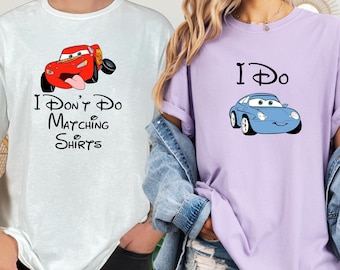 Comfort Colors® Disney Cars Couple Custom Shirt, Lightning Mcqueen Shirt, Cars Characters Tee, Cars Movie Shirt, Disney Couple Shirt