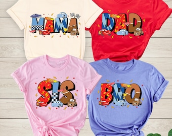Disney Cars Family Matching Shirt, Lightning Mcqueen Shirt, Cars Group Shirt, Cars Movie Shirt, Disney Cars Shirt, Disney Couple Shirt