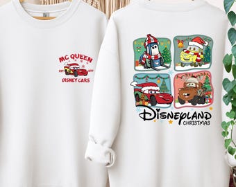 Sudadera navideña de Cars de Disney, camiseta de Rayo McQueen, sudadera con capucha de personajes de Cars, camiseta de la película Cars, camisetas navideñas de Disney para niños