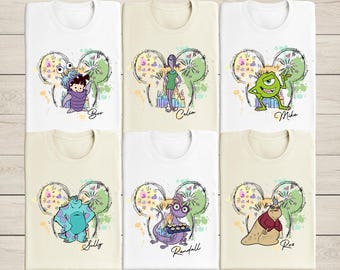 Camiseta de Disney Monster Inc. para grupos, camiseta de personajes de Monsters, camiseta familiar de Disney, camiseta de Sully y Mike, camiseta de Monsters para grupos