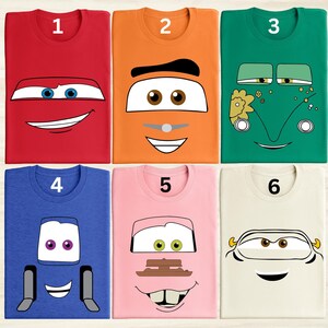 Disney Cars Face Outline Shirt, Disney Vacation Shirt, Cars Party Shirt, Cars Shirt, Disney Matching Shirt, Cars Fun Gift, Disney Shirt