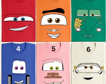 Disney Cars Face Outline Shirt, Disney Vacation Shirt, Cars Party Shirt, Cars Shirt, Disney Matching Shirt, Cars Fun Gift, Disney Shirt
