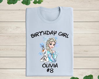 Princess Elsa Birthday Girl Shirt, Disney Princess Elsa Custom Birthday Shirt, Disney Frozen Toddler Shirt, Disneyland Elsa Kids Birthday