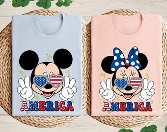 Mickey Minnie 4th of July Couple Shirt, Disney Matching T-Shirt, Disney America Independence Day