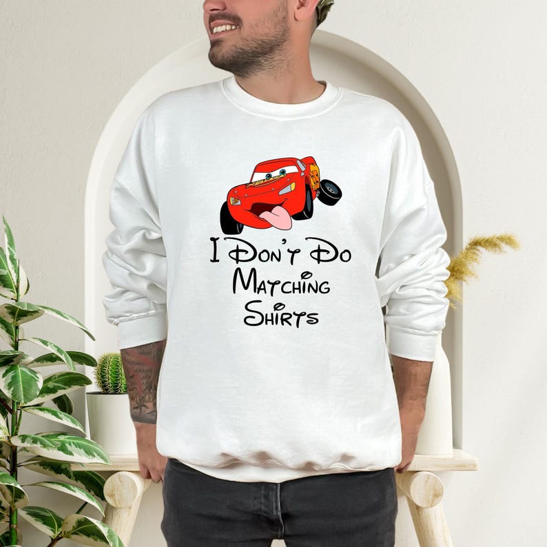 Disney Cars Couple Matching Sweatshirt, Lightning McQueen Hoodie, Cars Characters Shirt image 2