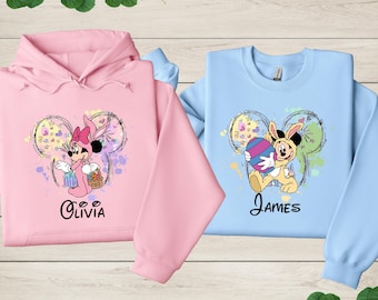Disney Mickey Custom Easter Sweatshirt, Mickey and Co Hoodie, Mickey Head Sweater, Minnie, Goofy, Pluto, Donald Duck, Family Matching Tee