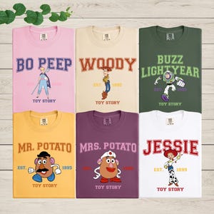 Comfort Colors® Toy Story Characters Matching Shirt, Toy Story Fun Gift, Disneyland Trip Shirt, Disney Family Shirt, Woody, Buzz Lightear