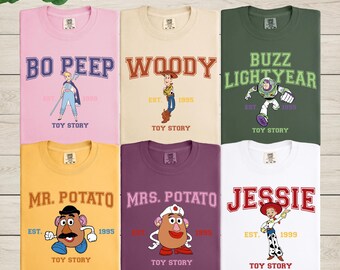 Comfort Colors® Toy Story Characters Matching Shirt, Toy Story Fun Gift, Disneyland Trip Shirt, Disney Family Shirt, Woody, Buzz Lightear