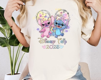 Stitch Disney Trip Shirt, Angel Disney Vacation Shirt, Disney Stitch and Angel Shirt, Lilo and Stitch, Disney Trip 2025 Shirt, Disney Group