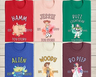 Watercolor Toy Story Characters Shirt, Woody, Buzz Lightyear, Jessie, Bo Peep, Disney Trip Toy Story Tee, Disneyland Family Vacation Tee