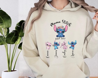 Disney Stitch Mama Sweatshirt, Stitch Custom Mama Shirt, Disney Mom Shirt, Disney Personalized Mom Tee, Stitch Mom Gift, Mother's Day Tee