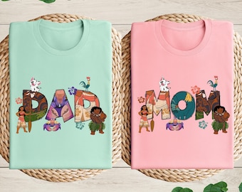 Disney Moana Mom Dad Shirt, Disney Moana Maui Matching Tee, Moana Movie Characters Tee, Disneyland Trip Shirt, Moana Family Matching Tee