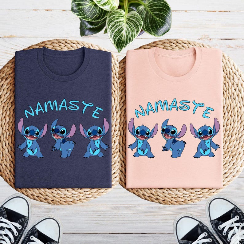 Stitch Namaste Yoga Shirt, Disney Lilo Stitch Shirt, Funny Stitch Shirt, Stitch Meditation Shirt, Women Yoga Shirt, Stitch Lover Gift image 1