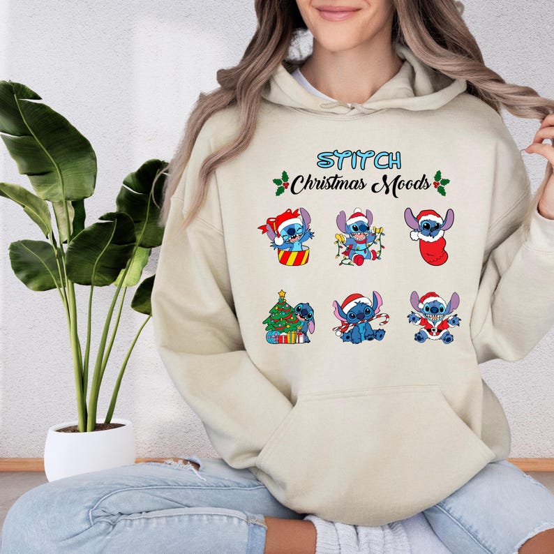 Disney Stitch Christmas Sweatshirt, Disney Christmas Matching Hoodie, Lilo and Stitch Shirt, Disneyland Christmas Sweatshirt immagine 2