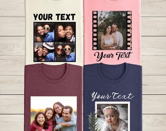 Custom Photo Shirt, Personalized Photo Print Shirts, Make Your Own Shirt, Custom Text T-Shirt, Family Matching Picture Gifts, Custom Picture