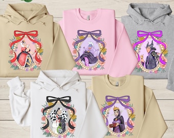 Disney Villain Sweatshirt, Ursula Hoodie, Cruella Deville Sweatshirt, Evil Queen Hoodie, Watercolor Disneyland Trip Sweater