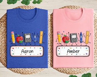 Custom Back to School Shirt, Personalized Kids Name T-Shirt, First Day of School