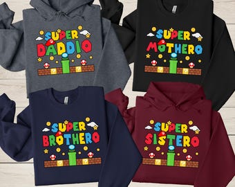 Super Mario Family Matching Sweatshirt, Disney Trip Hoodie, Mario Fan Gift