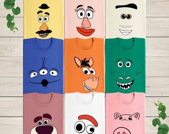 Disney Toy Story Face Outline Shirt, Toy Story Characters Shirt, Disneyland Trip T-Shirt, Disney Family Matching Tshirt, Birthday Party Gift