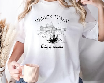 Venice Italy Gondola T-Shirt, City of Canals Tee, Summer Vacation Shirt