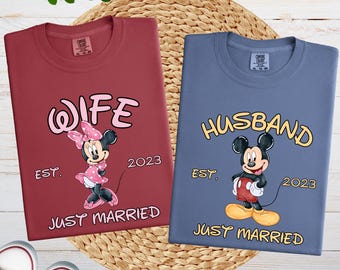 Comfort Colors® Disney Couple Matching Shirt, Mickey and Minnie Shirt, Couples Disney Shirts, Disney Family Trip Shirt, Disney Husband Wife