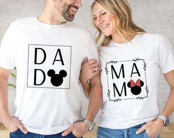 Disney Mama and Dada Shirt, Disney Family Matching T-Shirt, Disney Couple Tee, Mickey and Minnie Shirt, Disney Trip Shirt, Husband Wife Tee