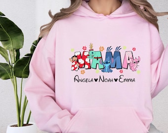 Disney Stitch Mama Sweatshirt, Stitch Mom Custom Shirt, Disney Mother's Day Hoodie, Lilo and Stitch Shirt, Custom Stitch Shirt, Mom Disney