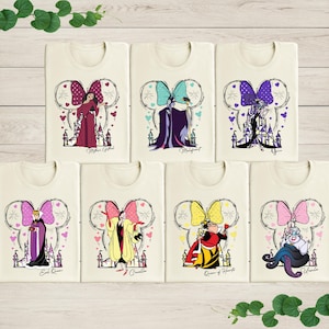 Disney Villain Shirt, Ursula Shirt, Cruella Deville Shirt, Evil Queen Shirt, Watercolor Disneyland Shirt, Disney Trip Villain Mathcing Shirt