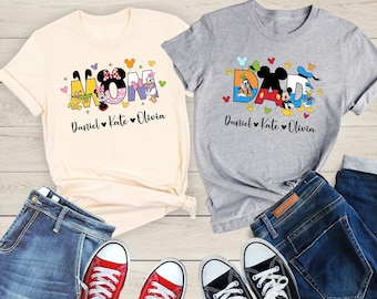 Disney Mom and Dad Shirt, Minnie Mama Shirt, Mickey Dad Shirt, Disney Couple Matching, Mickey and Friends, Disneymoon Shirt, Custom Tee
