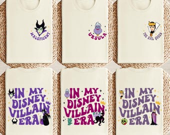 In My Disney Villains Era Shirt, Ursula Shirt, Cruella Shirt, Evil Queen Shirt, Bad Witches Villains Shirt, Disney Trip Villain Shirt