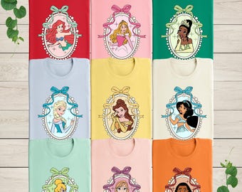 Disney Princess Shirt, Disney Princess Birthday Shirt, Vintage Disney Princess Shirt, Princess Matching Tee, Tiana, Ariel, Belle, Moana