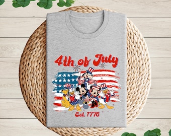 Disney 4th of July Shirt, Mickey and Friends Fourth of July Shirt, Mickey Minnie 4th of July Shirt, Disney America Shirt, Disney Family Tee