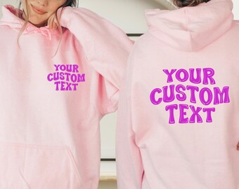 Custom Groovy Text Hoodie, Personalized Wavy Font Sweatshirt