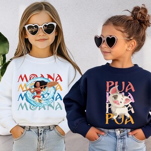 Disney Princess Moana Maui Heihei Pua Sweatshirt, Disney Matching Sweatshirt, Disneyland Trip Shirt, Moana Hoodie, Disney Family Matching image 2