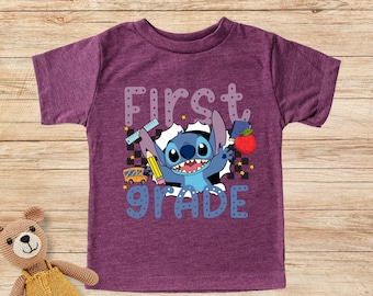 Stitch First Grade Back to School Shirt, 1st Class Student Gift Shirt, Lilo Tee