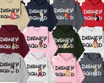Disney Princess Sweatshirt, Disney Birthday Party Hoodie, Disney Trip Matching Sweatshirt, Tinkerbell, Aurora, Rapunzel, Tiana, Cinderella
