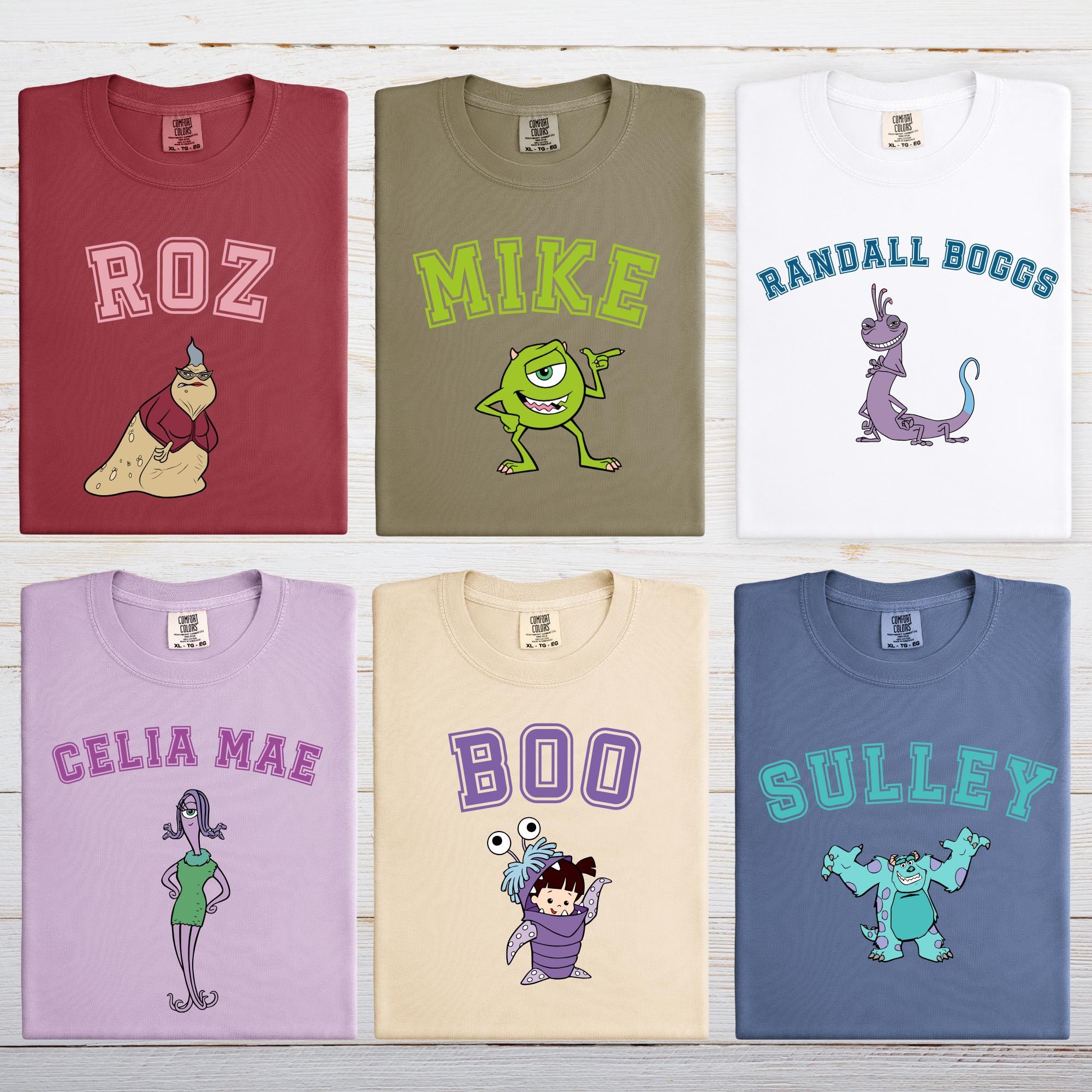 Comfort Colors® Disney Monster Inc Group Matching Shirt, Monster Halloween Shirt, Disney Family Matching T-shirt, Monsters Face Group Shirt