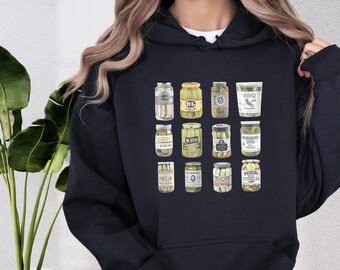 Retro Canned Pickles Hoodie, Pickle Vintage Sweatshirts, Pickle Fans Sweater, Food Sweatshirt