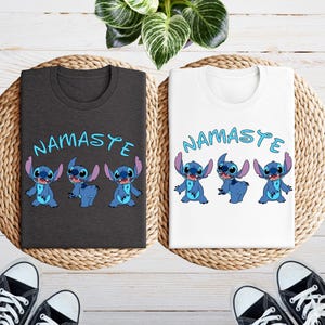 Stitch Namaste Yoga Shirt, Disney Lilo Stitch Shirt, Funny Stitch Shirt, Stitch Meditation Shirt, Women Yoga Shirt, Stitch Lover Gift image 2