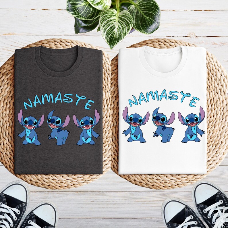 Stitch Namaste Yoga Shirt, Disney Lilo Stitch Shirt, Funny Stitch Shirt, Stitch Meditation Shirt, Women Yoga Shirt, Stitch Lover Gift image 2
