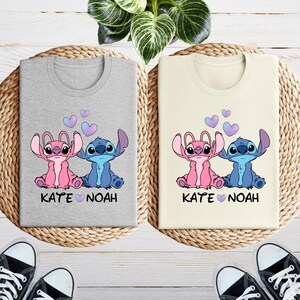 Stitch and Angel Couple Custom Shirt, Stitch Matching Shirt, Disney Couple Matching Tee, Lilo & Stitch T-shirt, Stitch Lover Shirt