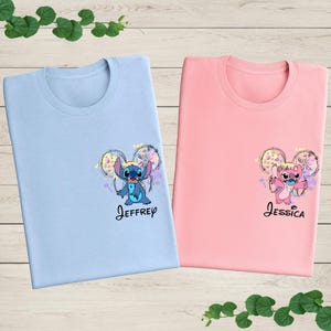 Stitch and Angel Couple Shirt, Stitch Matching Shirt, Disney Couple Matching Tee, Stitch Valentines Shirt, Disney Valentines T-Shirt
