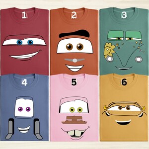 Comfort Colors® Disney Cars Face Outline Shirt, Disney Vacation Shirt, Cars Party Shirt, Cars Shirt, Disney Matching Shirt, Cars Fun Gift
