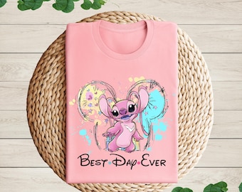 Disney Stitch Angel Shirt, Angel Watercolor Shirt, Angel Diney Trip Tee, Angel Birthday Shirt, Disneyland Trip Angel Shirt, Disneyworld Tee