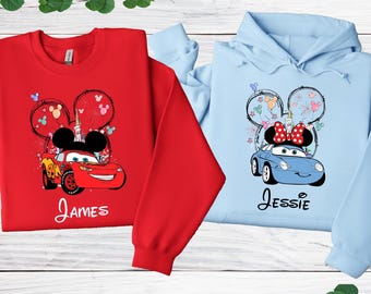 Disney Cars Custom Couple Sweatshirt, Lightning Mcqueen ans Sally Shirt, Disney Cars Family Trip Shirt, Cars Movie Hoodie, Sally and Mcqueen