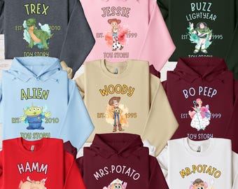 Disney Toy Story Characters Sweatshirt, Toy Story Hoodie, Disneyland Family Trip Sweatshirt, Toy Story Birthday Gift, Woody, Buzz, Jessie