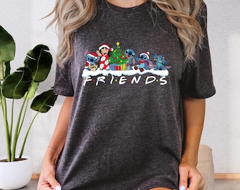 Lilo and Stitch Christmas Shirt, Disney Christmas Shirt, Disney Xmas Tee, Disney Family Christmas Party, Friends Sweatshirt, Christmas Gift