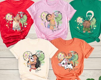 Disney Moana Shirt, Watercolor Moana Shirt, Moana Family Matching Shirt, Moana Mickey Ears Shirt, Moana Maui Heihei Pua and Tala T-Shirt