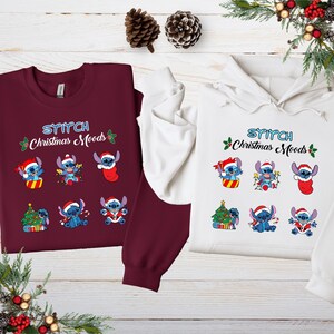 Disney Stitch Christmas Sweatshirt, Disney Christmas Matching Hoodie, Lilo and Stitch Shirt, Disneyland Christmas Sweatshirt immagine 1
