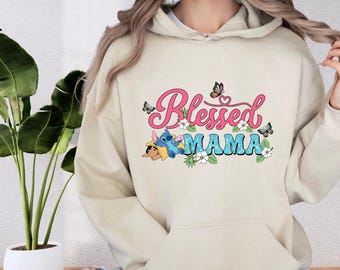 Lilo and Stitch Mama Sweatshirt, Mother's Day Sweatshirt, Stitch Angel Mom Sweater, Disney Mom Shirt, Disney Trip Gift For Mama, Mom Gift